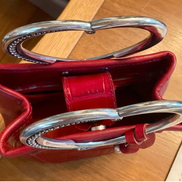 GORGEOUS BRIGHTON DEEP RED PETITE BUCKET PURSE/HAND BAG - Picture 3 of 8